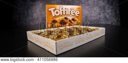 Toffifee - Famous Sweet Caramel Candy With Chocolate - Frankfurt, Germany - March 4, 2021