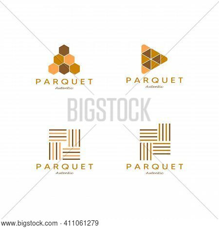 Set Minimalist Parquet Floor Hardwood Logo Vector Illustration Design