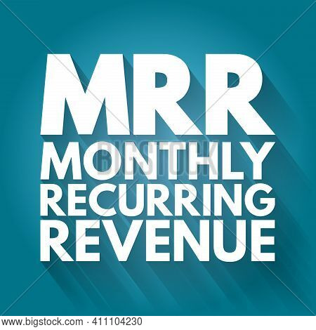 Mrr - Monthly Recurring Revenue Acronym, Business Concept Background
