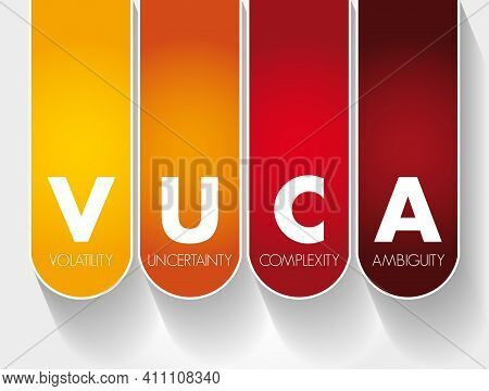 Vuca - Volatility, Uncertainty, Complexity, Ambiguity Acronym, Business Concept Background