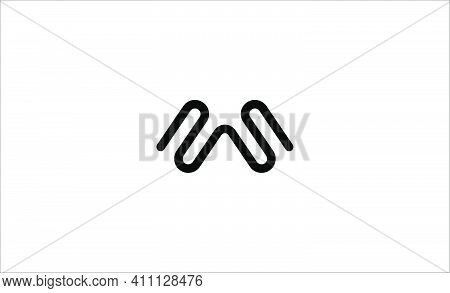 Letter W Ws Sw Monogram Logo Design Minimal Icon With Black Color