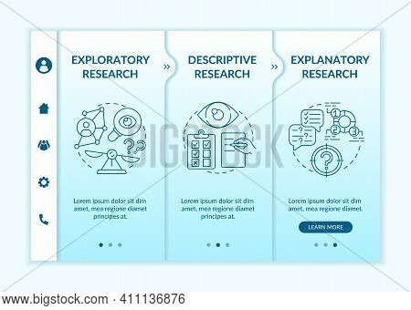 Types Of Scientific Research Onboarding Vector Template. Science. Responsive Mobile Website With Ico