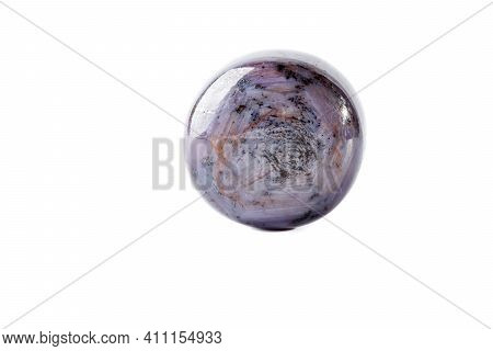Macro Of Mineral Corundum Ruby Sapphire On White Background