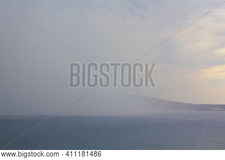 Novi Vinodolski San Marino Island Rainy Cloudy Day In Croatia.