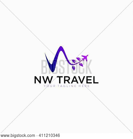 Modern Initial Nw For Nature Travel And Hotel Logo Designs