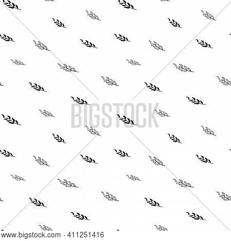 Plant Seamless Pattern, Black And White Hand-drawn Tree Doodle Digital Paper, Abstract Plants Repeat