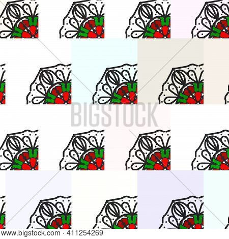 Design Illustration Mandala Block In White Background