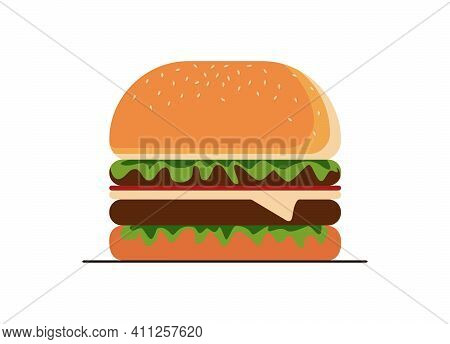 Hamburger Icon Vector Isolated On White Background.