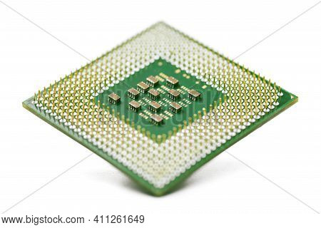 Cpu, Central Processor Unit, Isolated Background. Main Electronic Circuitry For Computer. Shallow Do