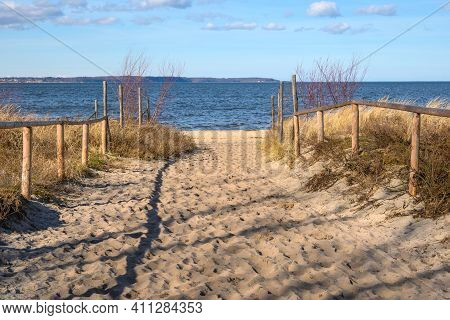 Baltic Sea And Sand Dunes On The Beach. Rewa, Poland.