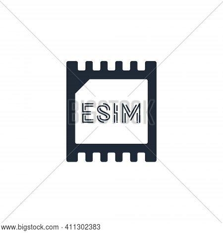 Esim Chip Card Concept Icon. Embedded Sim Card Cellular Mobile Technology Smart Concept