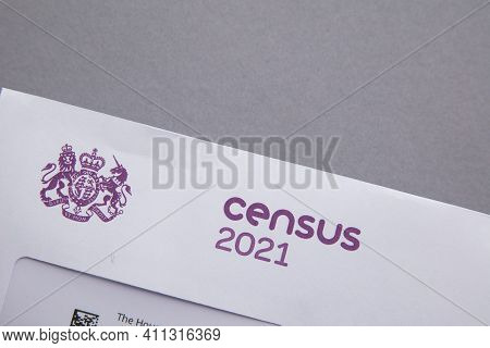 London, Uk - February 2021: Leaflet For The Official England And Wales Census