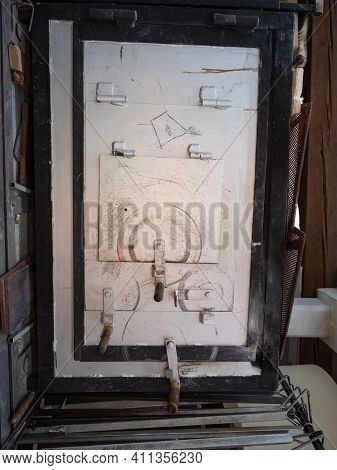 Cold Kiln In A Glassworks. Fireclay Glass Blowing Oven Or Furnace. It Is Used To Create Blown Glass 