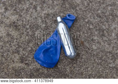 Nitrous Oxide Metal Bulbs Or Laughing Gas Recreational Drug Use