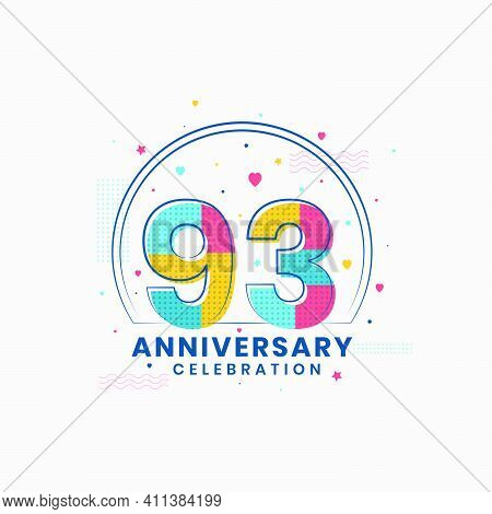 93 Anniversary Celebration, Modern 93rd Anniversary Design Vector Illustrator