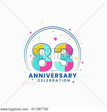 83 Anniversary Celebration, Modern 83rd Anniversary Design Vector Illustrator