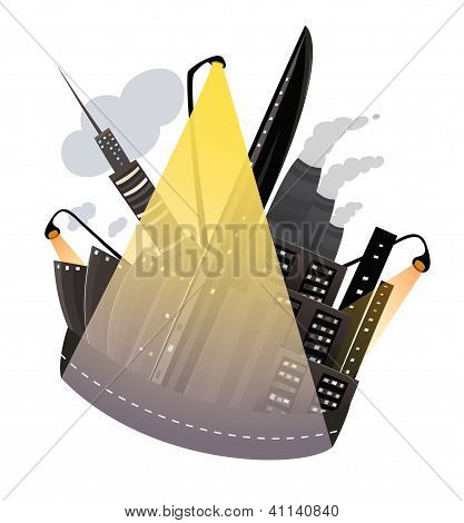 Nacht/abstrakt City/Cartoon