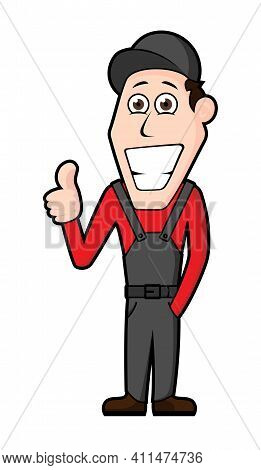 Vector Worker Character, Mascot For Corporate Materials