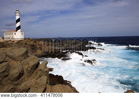 Cape Favaritx, Menorca / Spain - June 23, 2016: The Lighthouse At Cape Favaritx, Menorca, Balearic I
