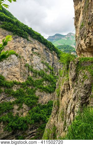 View Of Cherek Gorge In The Caucasus Mountains In Kabardino-balkaria, Russia