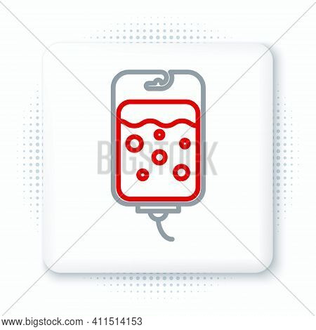 Line Iv Bag Icon Isolated On White Background. Blood Bag Icon. Donate Blood Concept. The Concept Of 