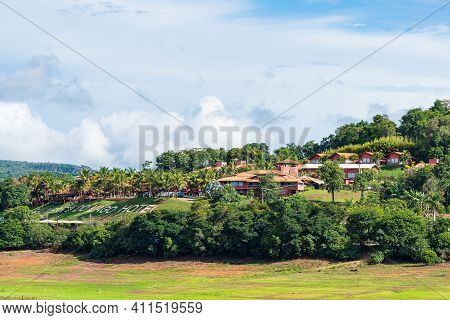 Capitólio - Mg, Brazil - December 09, 2020: Balneary Of The Lake Hotel, Balneário Do Lago Hotel In P