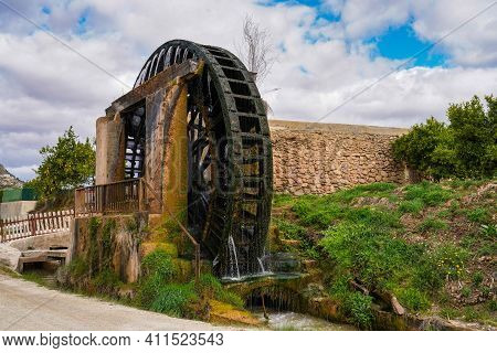 Ancient Arabic Mill, Water Noria At Abaran Village In Murcia Region, Spain Europe. Ruta De Las Noria