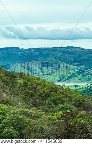 Landscape Of Mountains And Lake Of Capitólio, Minas Gerais State, Brazil. Mineiro Eco Tourism Destin