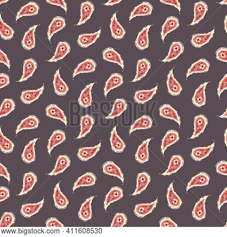 Hand-drawn Artistic Ditsy Colorful Paisley Vector Seamless Pattern. Boho Traditional Ethnic Fashion 