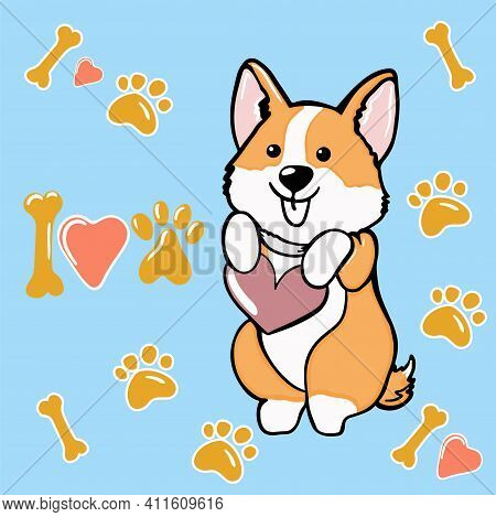 Corgi Dog Cute Welsh Corgi Vector Cartoon Illustration Isolated On White Background. Funny Corgi But