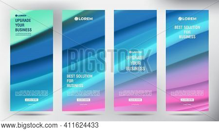 Mesh Color Flow Roll Up Business Brochure Flyer Banner Design Vertical Template, Cover Presentation 