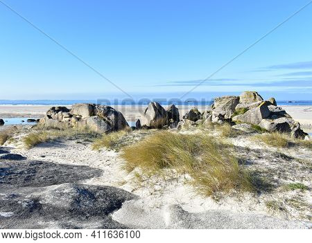 Carnota Beach Or Playa De Carnota, The Largest Galician Beach At Famous Rias Baixas Region. Coruña P