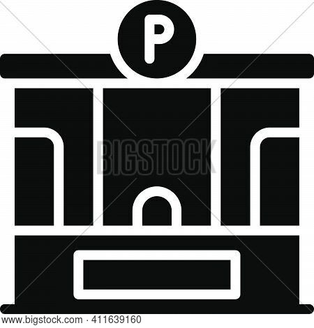 Parking Booth Icon, Parking Lot Related Vector Illustration