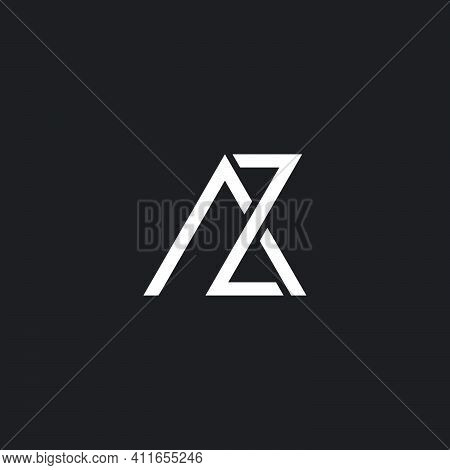 Letter Az Simple Overlapping Line Geometric Logo Vector