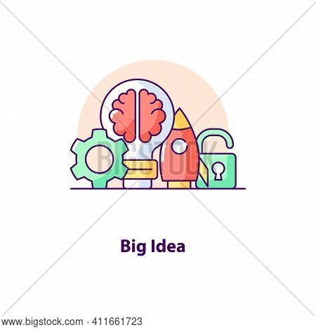 Big Idea Creative Ui Concept Icon. Business Solution Abstract Illustration. Idea Generation Concept.