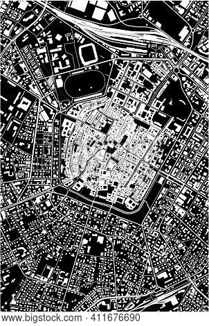 Map Of The City Of Modena, Emilia-romagna, Italy