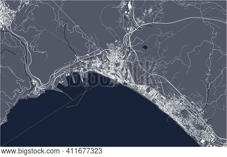 Map Of The City Of Salerno, Italy
