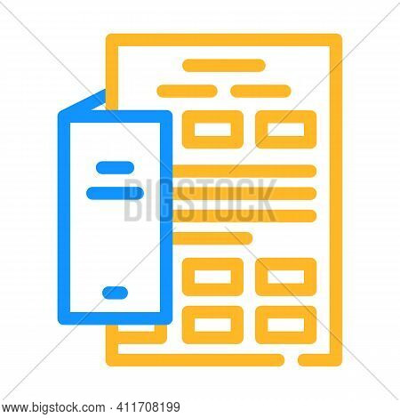 Insert Booklet Color Icon Vector Illustration Line