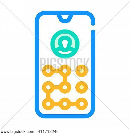 Picture Password Color Icon Vector Illustration Line