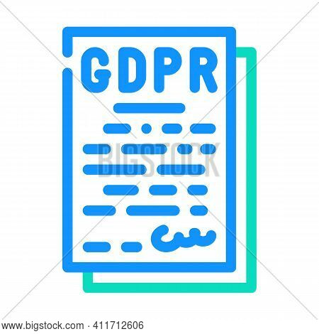 Gdpr General Data Protection Regulation In European Union Color Icon Vector Illustration