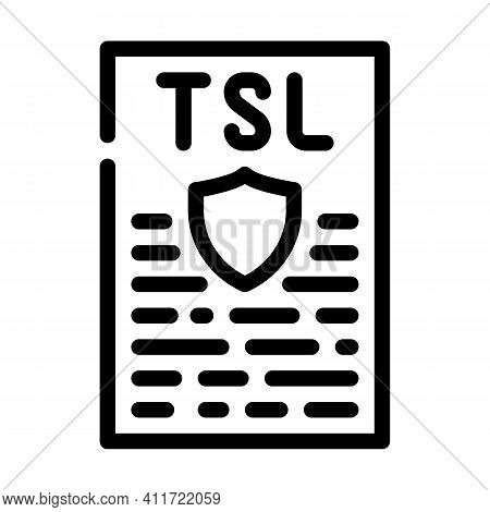 Tsl Protocol Line Icon Vector Illustration Line