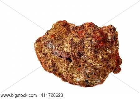 Macro Mineral Stone Adamite On A White Background