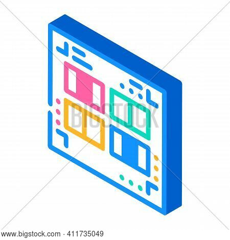 Prefabricated Printing Catalogs Isometric Icon Vector Illustration