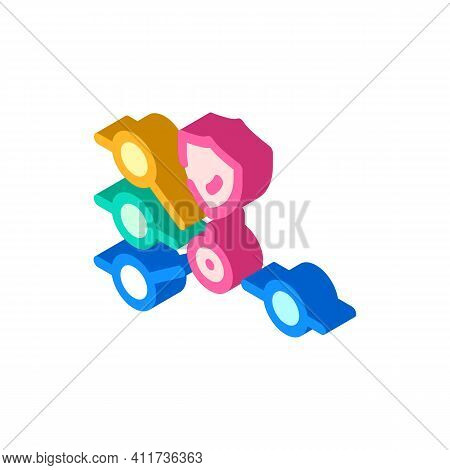 Protection Nodes Isometric Icon Vector Illustration Sign