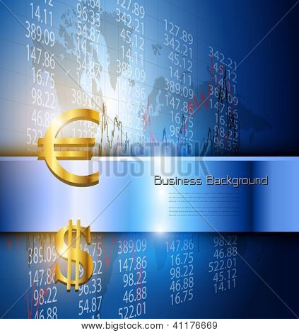 Business background 3d blue, vector illustration.