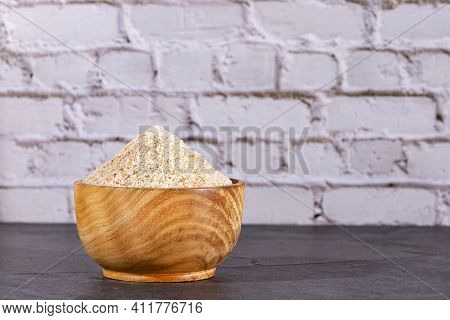 Plantago Afra - Organic Psyllium Husk. Text Space