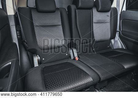 Novosibirsk, Russia - March 2 2021: Mitsubishi Outlander,comfort Car Inside. Clean Car Interior: Bla