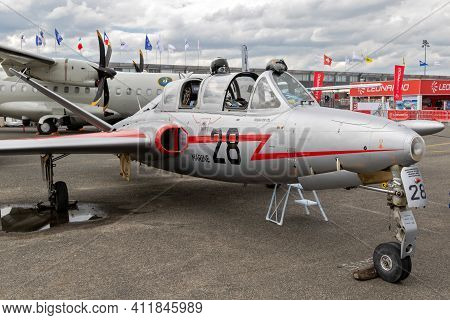 Fouga Cm175 Magister Trainer Jet On Display The Paris Air Show. France - June 20, 2019
