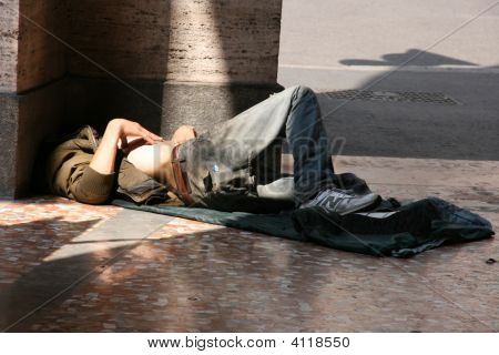 Clochard i Milano, Italien