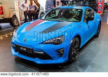 Brussels - Jan 18, 2019: Toyota Gt86 Sports Car Showcased At The 97th Brussels Motor Show 2019 Autos